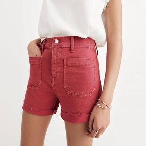 Madewell Magenta Raw Hem Shorts